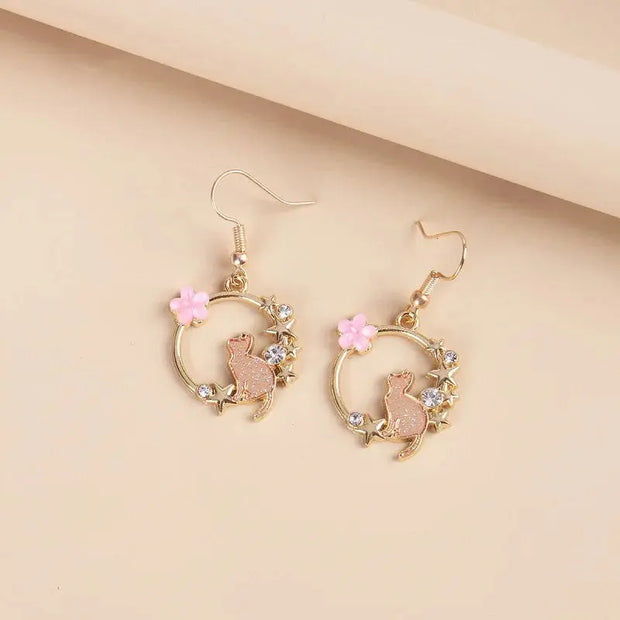 Kawaii Kätzchen Ohrringe – Süße Hakenohrringe 1 Paar