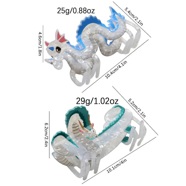 Drachen Haarspange Acryl – Chinesisches Design 1 Stück