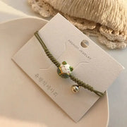 Maneki Neko Armband Rot – Glückskatze Charm Schmuck