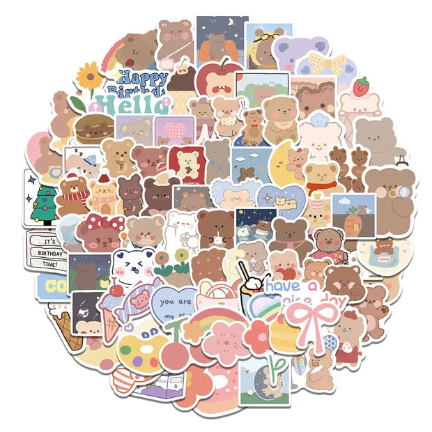 Kawaii Cartoon Aufkleber Wasserdicht 10/30/50/100 Stück