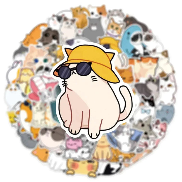Kawaii Katzen Sticker 10/30/50 Stück – Niedliche Aufkleber