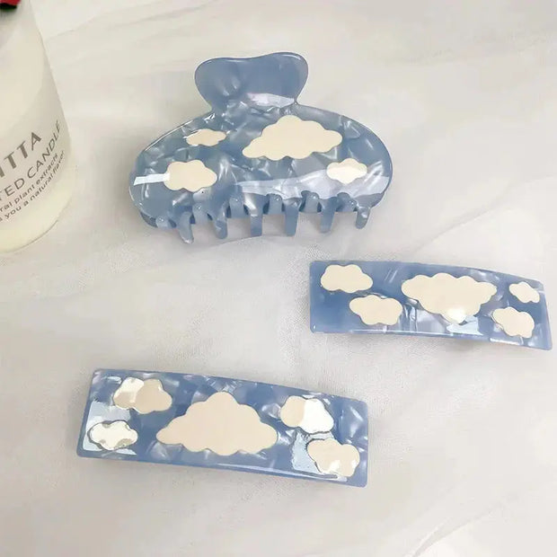 Wolken Haarspange Blau – 1 Stück Kawaii Accessoire