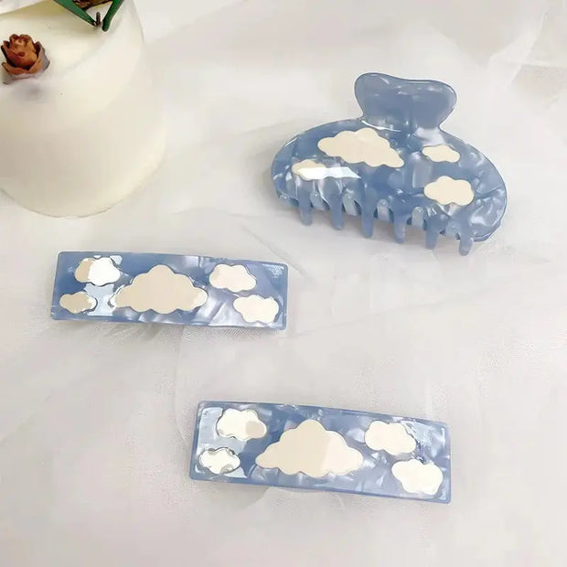 Wolken Haarspange Blau – 1 Stück Kawaii Accessoire