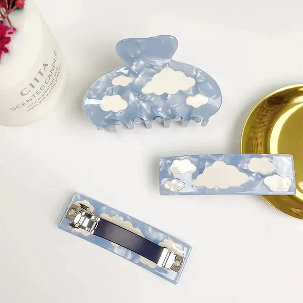Wolken Haarspange Blau – 1 Stück Kawaii Accessoire