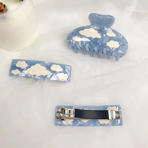 Wolken Haarspange Blau – 1 Stück Kawaii Accessoire