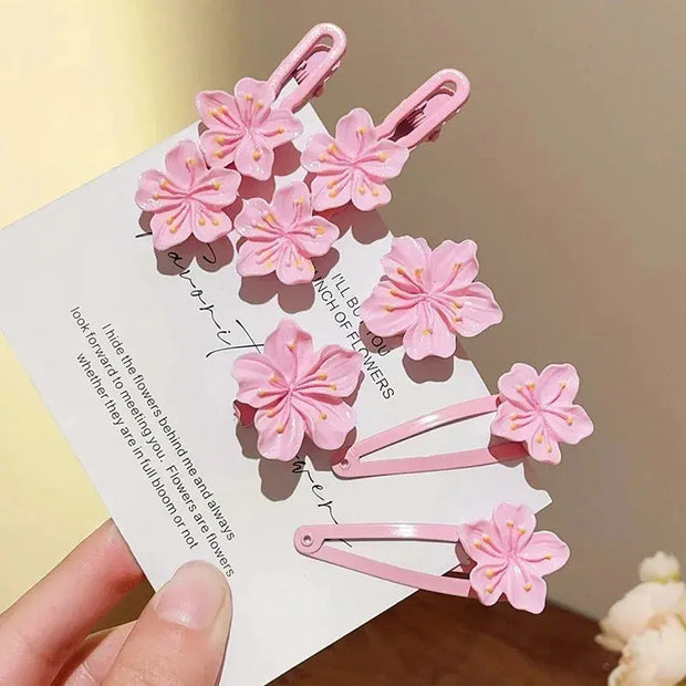 Kawaii Kirschblüte Haaraccessoires 2/5er Set – Süßes Rosa