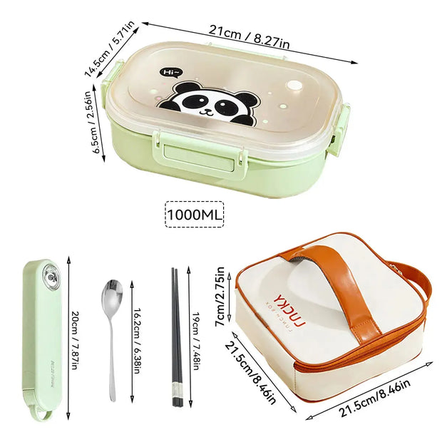 Bento Lunchbox 3-Fächer – Mikrowellengeeignetes Essensbehälter