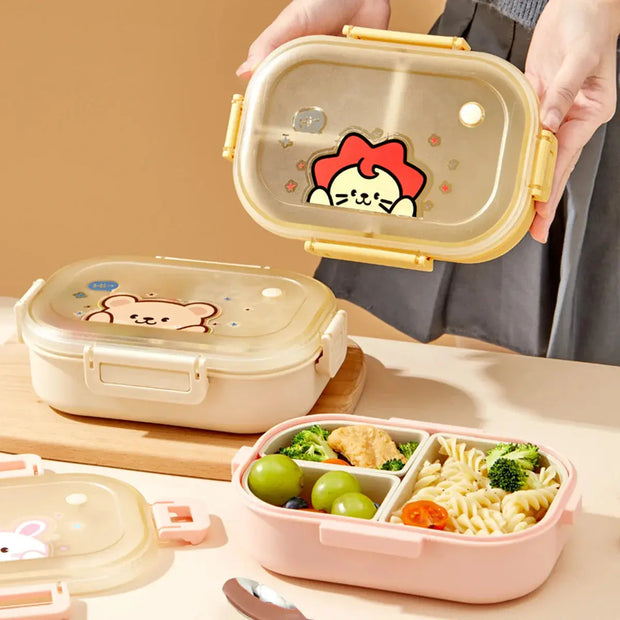 Bento Lunchbox 3-Fächer – Mikrowellengeeignetes Essensbehälter