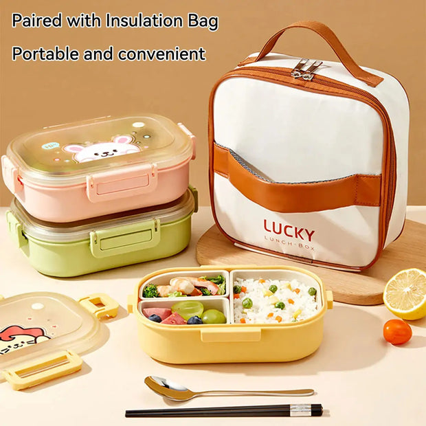 Bento Lunchbox 3-Fächer – Mikrowellengeeignetes Essensbehälter