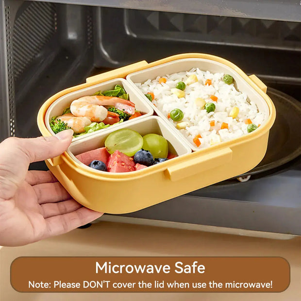 Bento Lunchbox 3-Fächer – Mikrowellengeeignetes Essensbehälter