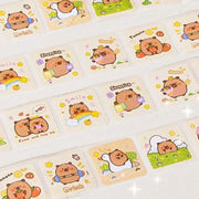 Capybara Aufkleber Rolle 300 Stück – Niedliche Cartoon Sticker