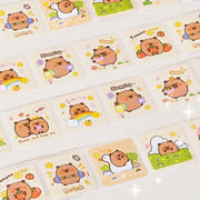 Capybara Aufkleber Rolle 300 Stück – Niedliche Cartoon Sticker