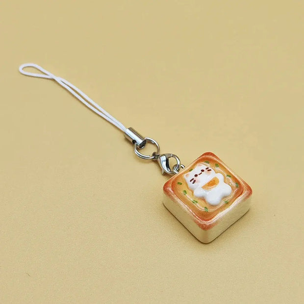 Kawaii Katzenbrot Handy-Anhänger Set 3-teilig