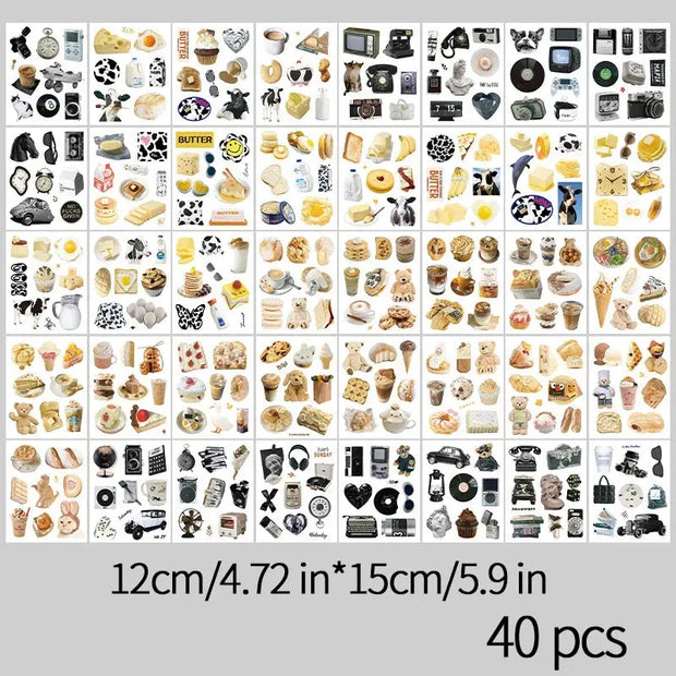 Kawaii Ästhetische Collage Stickerbuch 40 Stück Groß