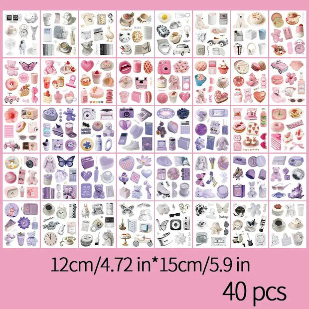 Kawaii Ästhetische Collage Stickerbuch 40 Stück Groß