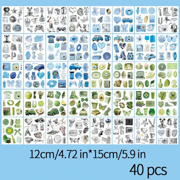 Kawaii Ästhetische Collage Stickerbuch 40 Stück Groß