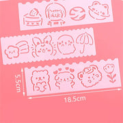 Kawaii Malvorlagen Schablonen Set 4-teilig – Niedliche Cartoon Designs