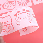 Kawaii Malvorlagen Schablonen Set 4-teilig – Niedliche Cartoon Designs