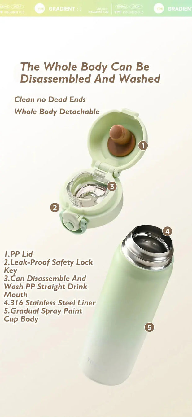 Gradient Edelstahl Thermosflasche 500ml – Farbverlauf Design