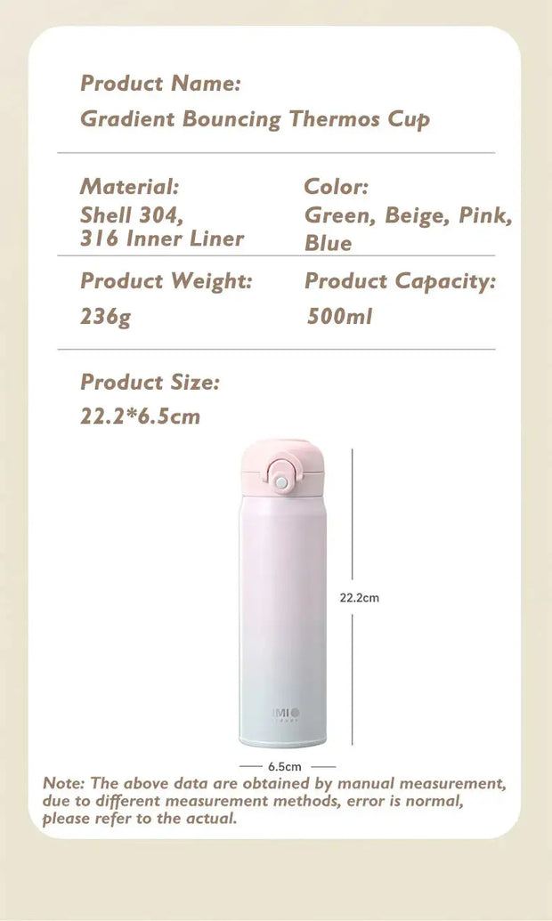 Gradient Edelstahl Thermosflasche 500ml – Farbverlauf Design