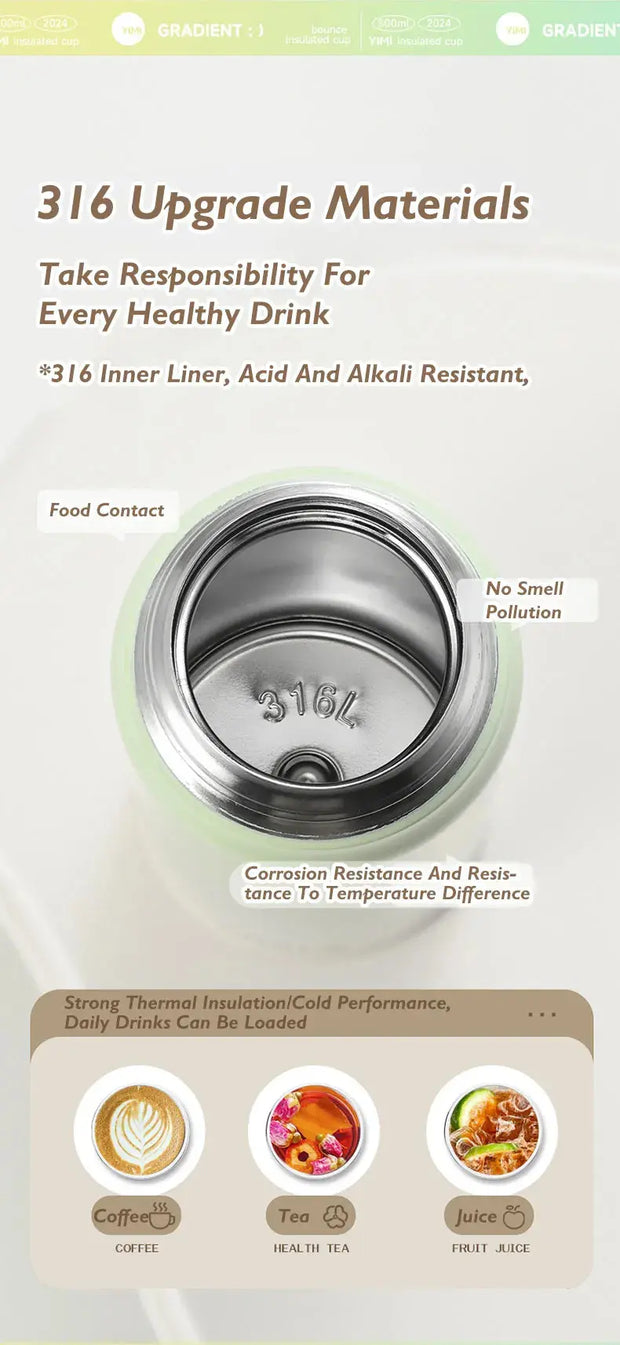 Gradient Edelstahl Thermosflasche 500ml – Farbverlauf Design