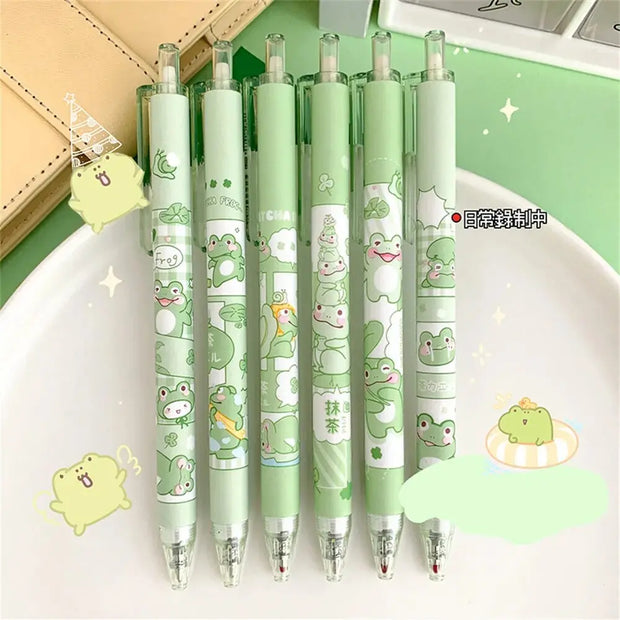 Kawaii Frosch Gelstifte 6er Set – Niedliche Schreibwaren
