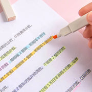 Kawaii Kyuto Textmarker Set 6-teilig – Weiche Farben