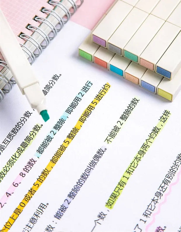 Kawaii Kyuto Textmarker Set 6-teilig – Weiche Farben