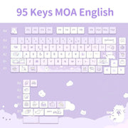 Kawaii Katzen Pastell KEYCAPS 95 Tasten – Kein Keyboard