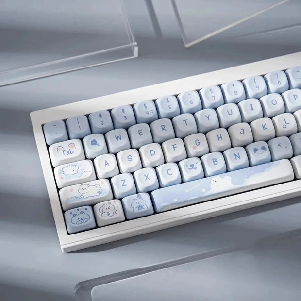 Kawaii Katzen Pastell KEYCAPS 95 Tasten – Kein Keyboard