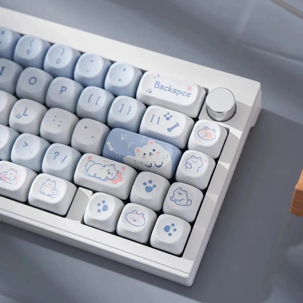 Kawaii Katzen Pastell KEYCAPS 95 Tasten – Kein Keyboard
