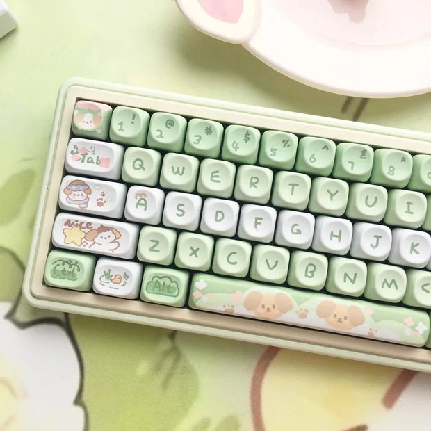 Kawaii Katzen Pastell KEYCAPS 95 Tasten – Kein Keyboard
