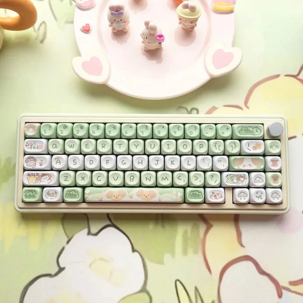 Kawaii Katzen Pastell KEYCAPS 95 Tasten – Kein Keyboard