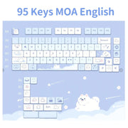 Kawaii Katzen Pastell KEYCAPS 95 Tasten – Kein Keyboard