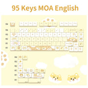 Kawaii Katzen Pastell KEYCAPS 95 Tasten – Kein Keyboard