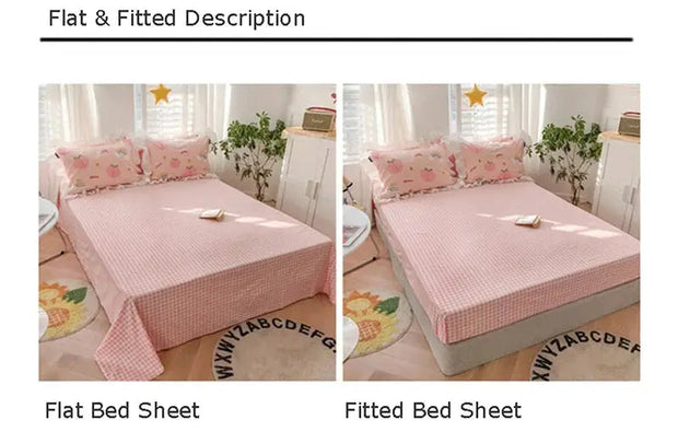 Ästhetische Karierte Bettwäsche Set – Blockfarben Design