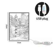 Anime LED Nachtlicht – Schöne Stadtansicht Beleuchtung