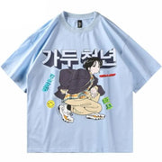 Koreanisches T-Shirt mit "Be Fearless" Druck – Kawaii Design