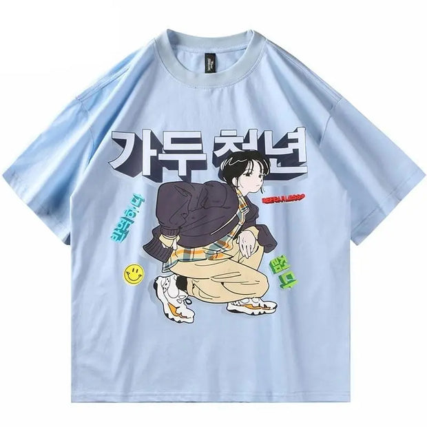 Koreanisches T-Shirt mit "Be Fearless" Druck – Kawaii Design