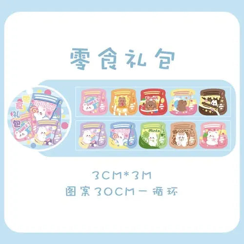 Kawaii Bär Hase Stickerrolle – Fantasia Serie Aufkleber