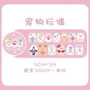 Kawaii Bär Hase Stickerrolle – Fantasia Serie Aufkleber