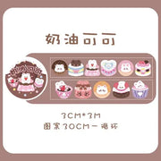 Kawaii Bär Hase Stickerrolle – Fantasia Serie Aufkleber