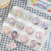 Kawaii Bär Hase Stickerrolle – Fantasia Serie Aufkleber