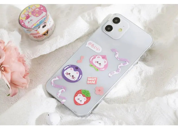 Kawaii Bär Hase Stickerrolle – Fantasia Serie Aufkleber