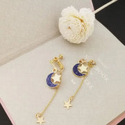 Blaue Mond Ohrringe – Kawaii Tropfen Design