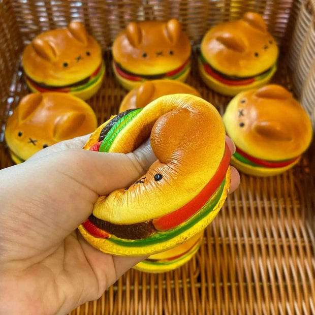 Kawaii Bär Burger Squishie – Niedliches Stressspielzeug