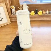 Kawaii Katze Thermosflasche 850ml – Mit Strohhalmdeckel
