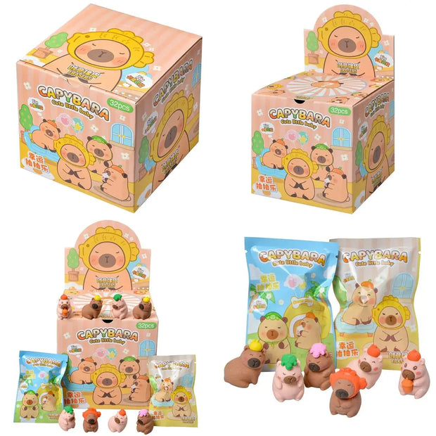 Kawaii Capybara Blind Box – 32 STÜCK Niedliche Mini Figuren