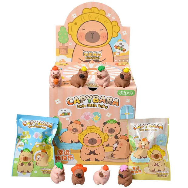 Kawaii Capybara Blind Box – 32 STÜCK Niedliche Mini Figuren