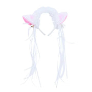 Kawaii Katzenohren Rüschen Haarband mit Schleife und Glocke